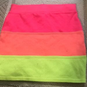 Bright neon mini skirt